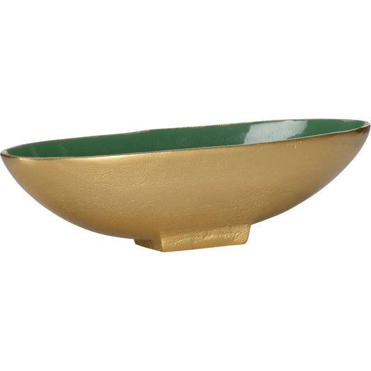 Emerald Oval Bowl by Wildwood in gold, green. Made from unique in a unique style.