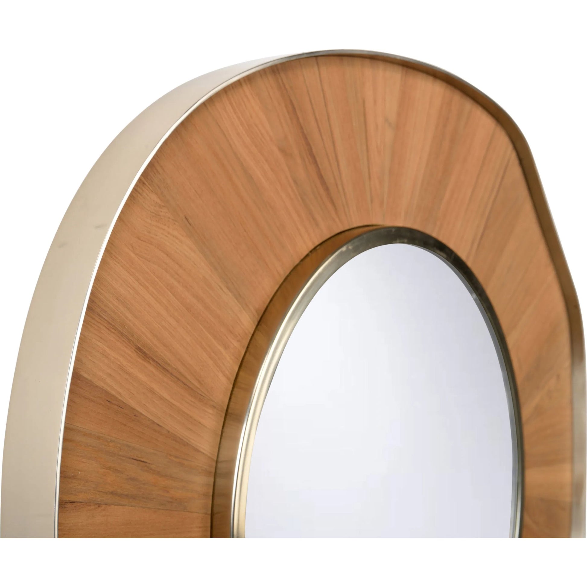 Pith Mirror by Wildwood in organic, brushed nickel, plain. Made from unique in a transitional style.