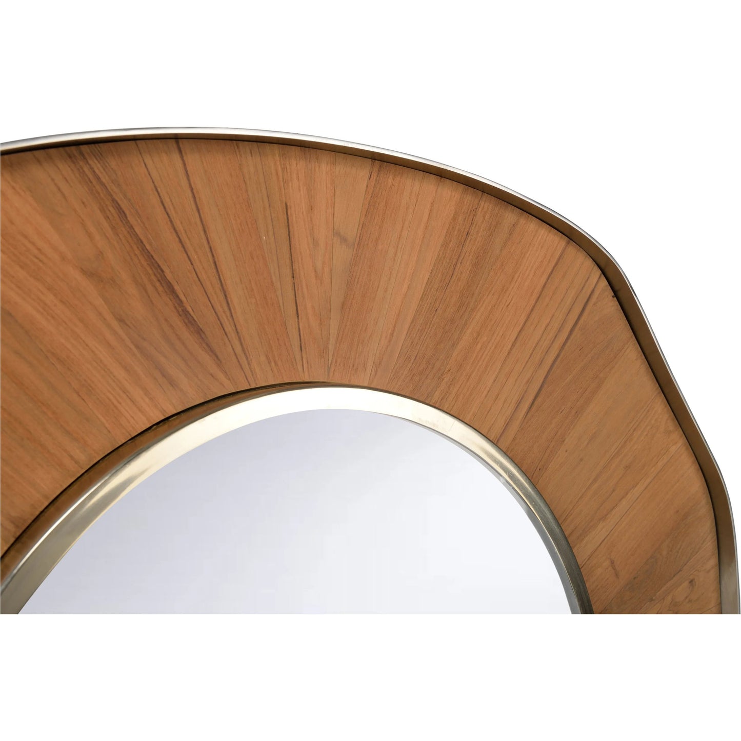 007 SI-2105170 | Closeup | Pith Mirror by Wildwood in organic, brushed nickel, plain. Made from unique in a transitional style.