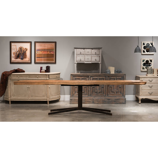 Wall Console Table by Sarreid Ltd. in beige and elm. Made from elm, iron in a rustic style.