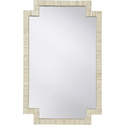 Fiona Bone Mirror by Wildwood in white, cream, brown. Made from unique in a unique style.