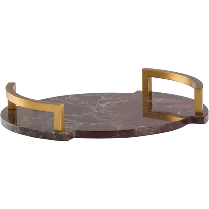 Hopkins Tray by Wildwood in natural dark red, antique brass. Made from unique in a modern style.