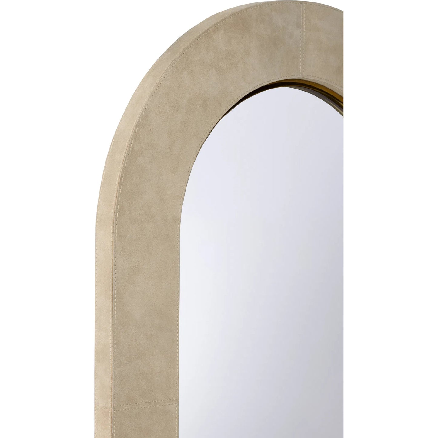003 SI-2387983 | Closeup | Harrison Mirror by Wildwood in taupe, polished brass, clear. Made from unique in a transitional style.