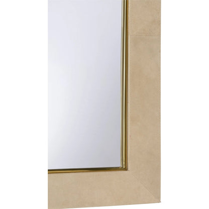 Harrison Mirror by Wildwood in taupe, polished brass, clear. Made from unique in a transitional style.