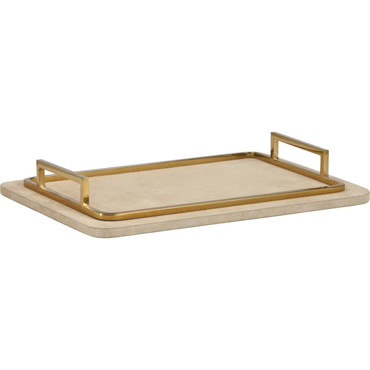 Harrison Tray by Wildwood in taupe, polished brass. Made from unique in a unique style.