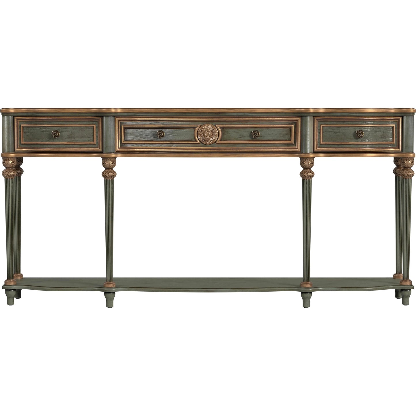 002 SI-2531553 | Additional Silo | Peyton Large Console Table by Butler Specialty Company in pastel green and royal pastel green. Made from rubberwood, mdf, cherry veneer, resin in a unique style.