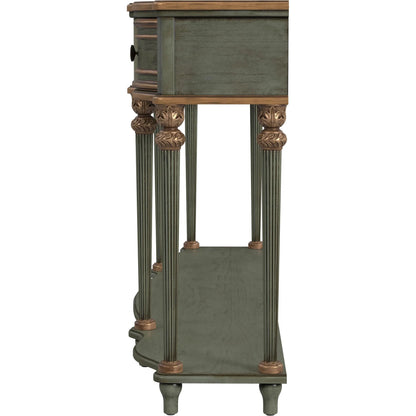Peyton Large Console Table by Butler Specialty Company in pastel green and royal pastel green. Made from rubberwood, mdf, cherry veneer, resin in a unique style.