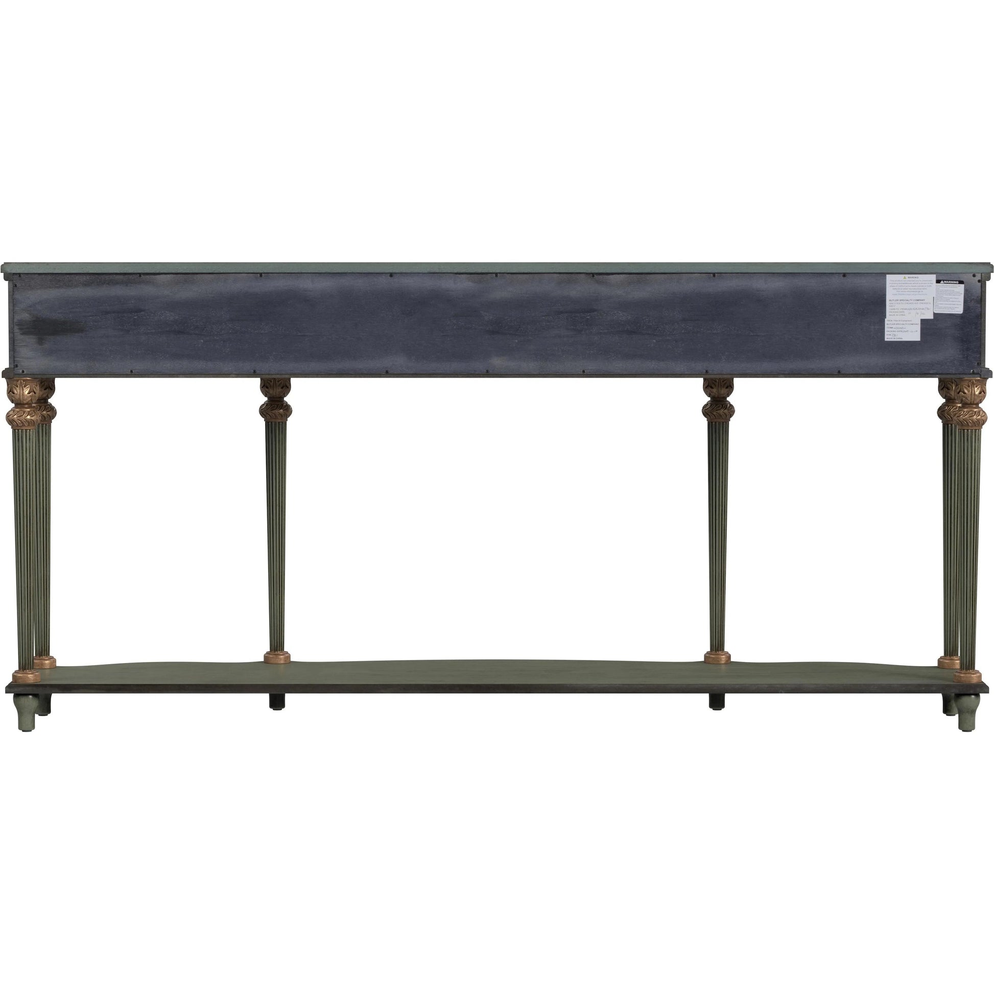 Peyton Large Console Table by Butler Specialty Company in pastel green and royal pastel green. Made from rubberwood, mdf, cherry veneer, resin in a unique style.
