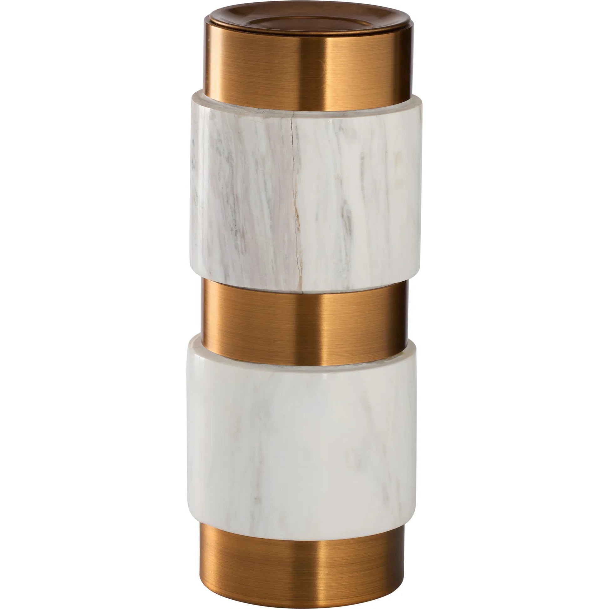 Leonard Candleholder by Wildwood in natural white, antique brass. Made from unique in a unique style.