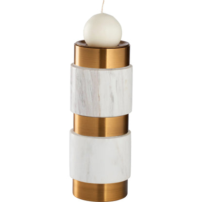 Leonard Candleholder by Wildwood in natural white, antique brass. Made from unique in a unique style.