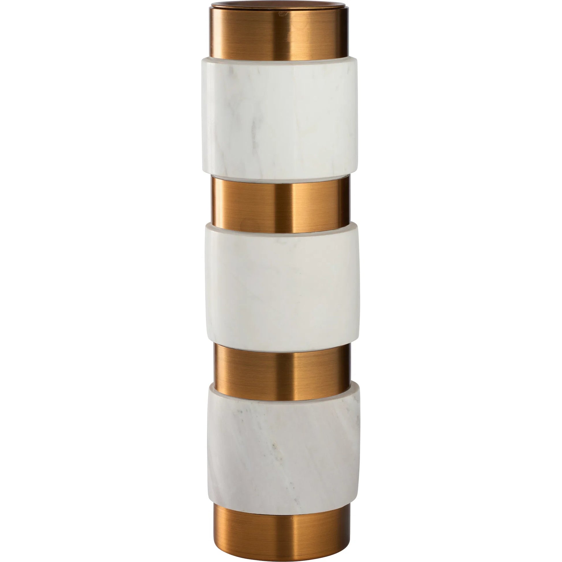Leonard Candleholder by Wildwood in natural white, antique brass. Made from unique in a unique style.