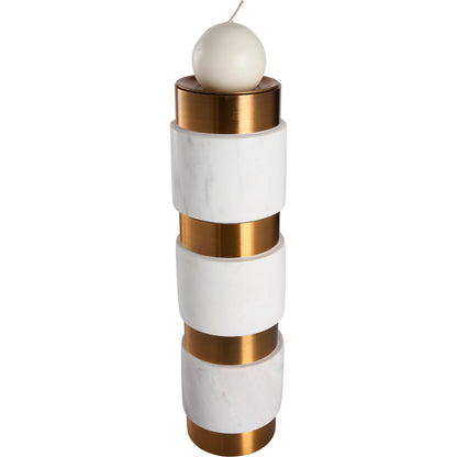 Leonard Candleholder by Wildwood in natural white, antique brass. Made from unique in a unique style.