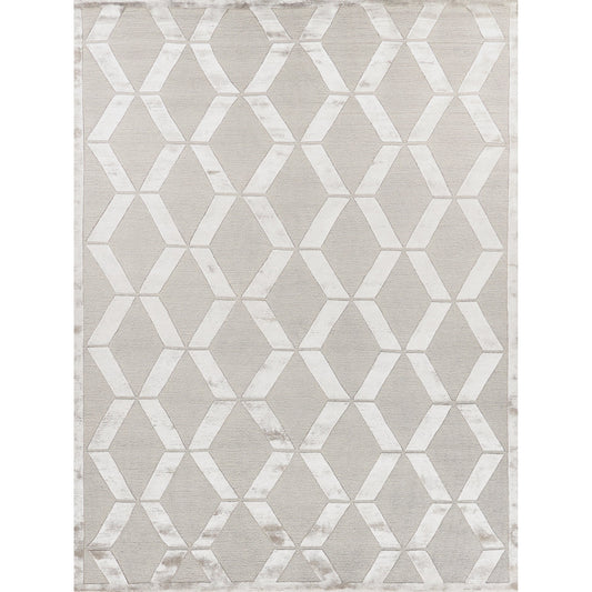 Metro Velvet 3030 Rug by Exquisite Rugs in silver. Made from new zealand wool, viscose in a unique style.