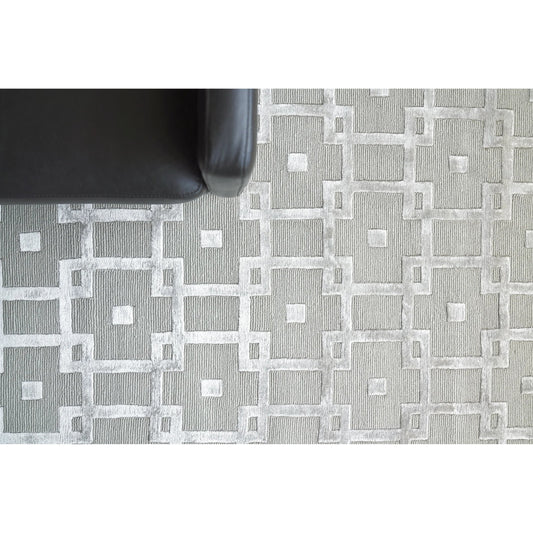 Metro Velvet Rug by Exquisite Rugs in silver. Made from wool, viscose in a unique style.