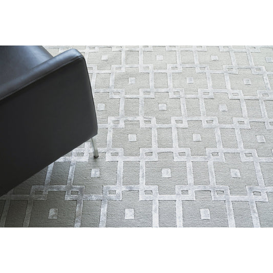 Metro Velvet 3032 Rug by Exquisite Rugs in silver. Made from wool, viscose in a unique style.