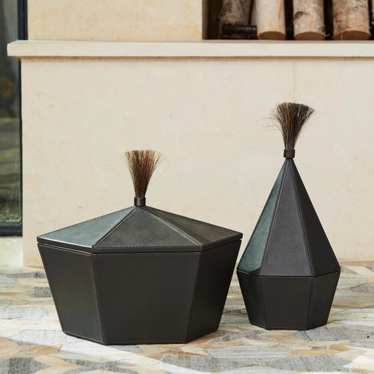 Zephyr Box by Global Views. Made from mdf, brass, leather cladding in a unique style.