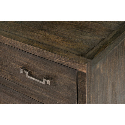 Bauhaus Chest of Drawers by Sarreid Ltd. in gray and mango. Made from mango, iron in a cottage & farmhouse style.