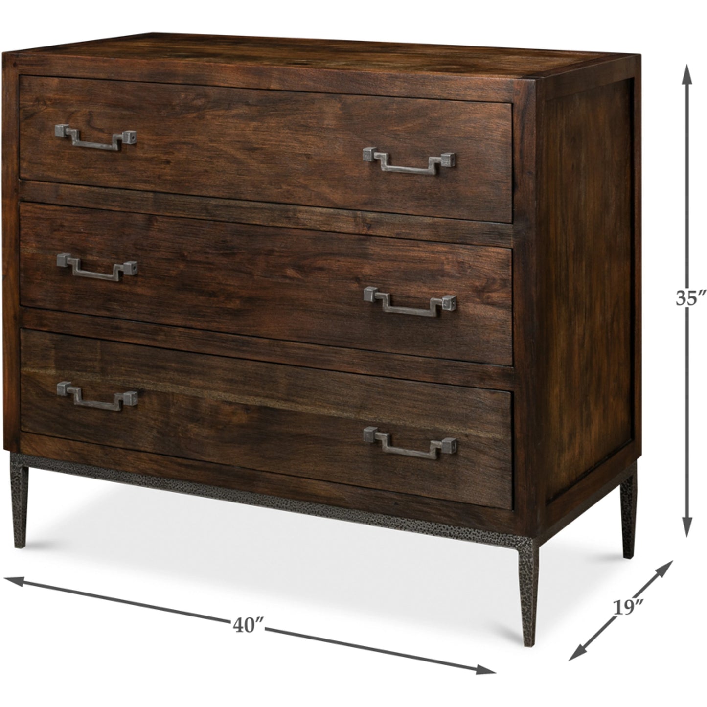 004 S-243027 | Additional Silo | Bauhaus Chest of Drawers by Sarreid Ltd. in gray and mango. Made from mango, iron in a cottage & farmhouse style.