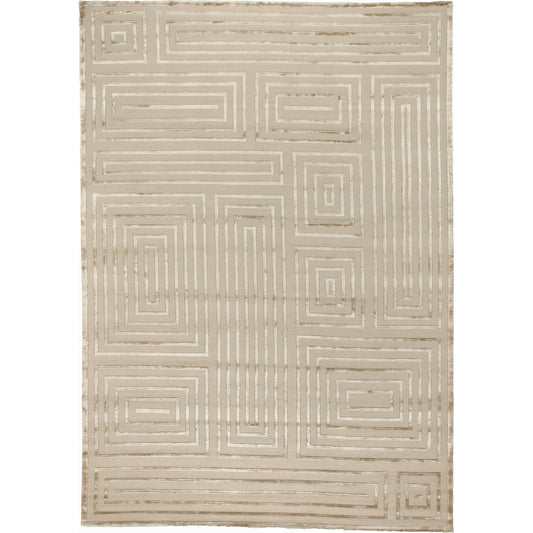 Metro Velvet 3040 Rug by Exquisite Rugs in beige. Made from new zealand wool, viscose in a unique style.
