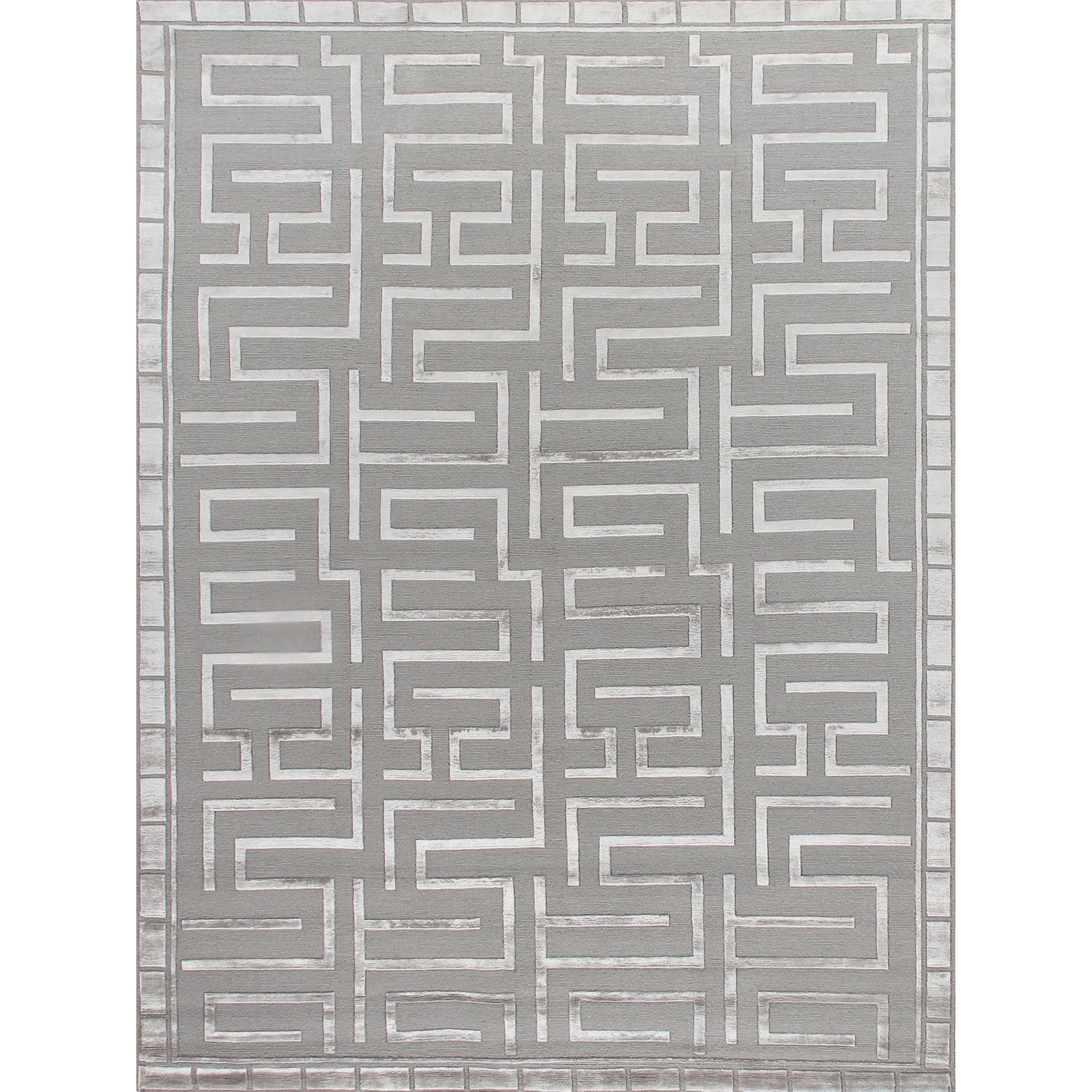 Metro Velvet 3042 Rug by Exquisite Rugs in silver. Made from wool, viscose in a unique style.