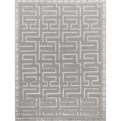 Metro Velvet 3042 Rug by Exquisite Rugs in silver. Made from wool, viscose in a unique style.