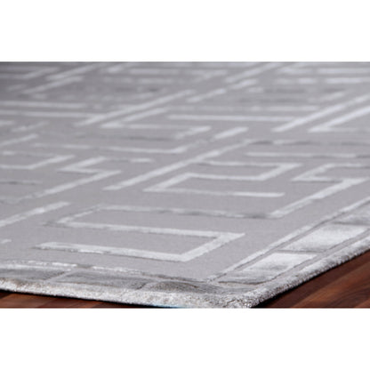 Metro Velvet 3042 Rug by Exquisite Rugs in silver. Made from wool, viscose in a unique style.