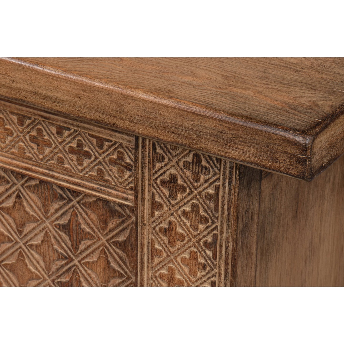 013 SI-2372545 | Closeup | Nader Persian Burnt Brown Sideboard by Sarreid Ltd. in brown. Made from reclaimed pine in a traditional style.