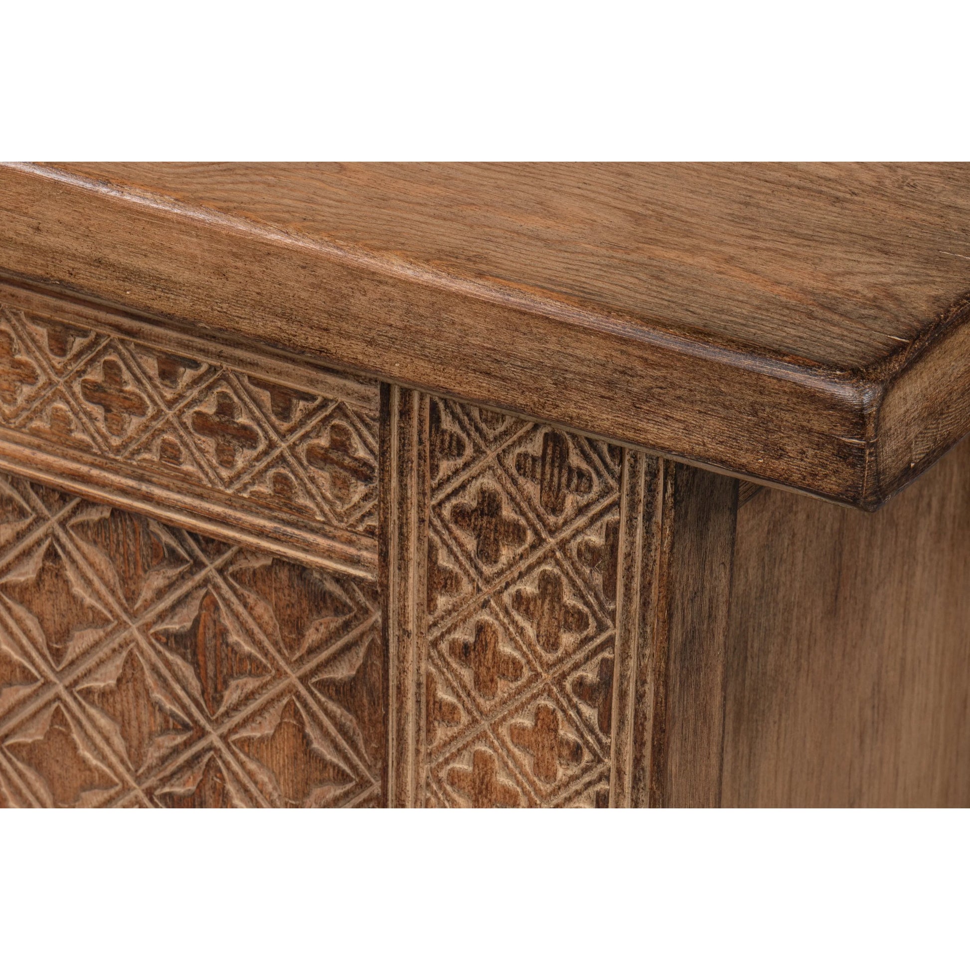 Nader Persian Burnt Brown Sideboard by Sarreid Ltd. in brown. Made from reclaimed pine in a traditional style.
