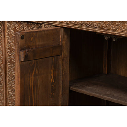 Nader Persian Burnt Brown Sideboard by Sarreid Ltd. in brown. Made from reclaimed pine in a traditional style.