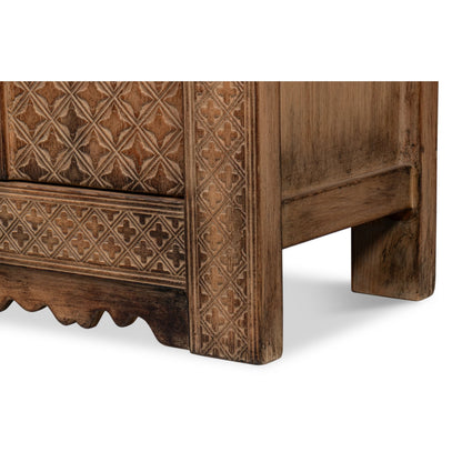 Nader Persian Burnt Brown Sideboard by Sarreid Ltd. in brown. Made from reclaimed pine in a traditional style.