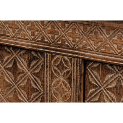 Nader Persian Burnt Brown Sideboard by Sarreid Ltd. in brown. Made from reclaimed pine in a traditional style.