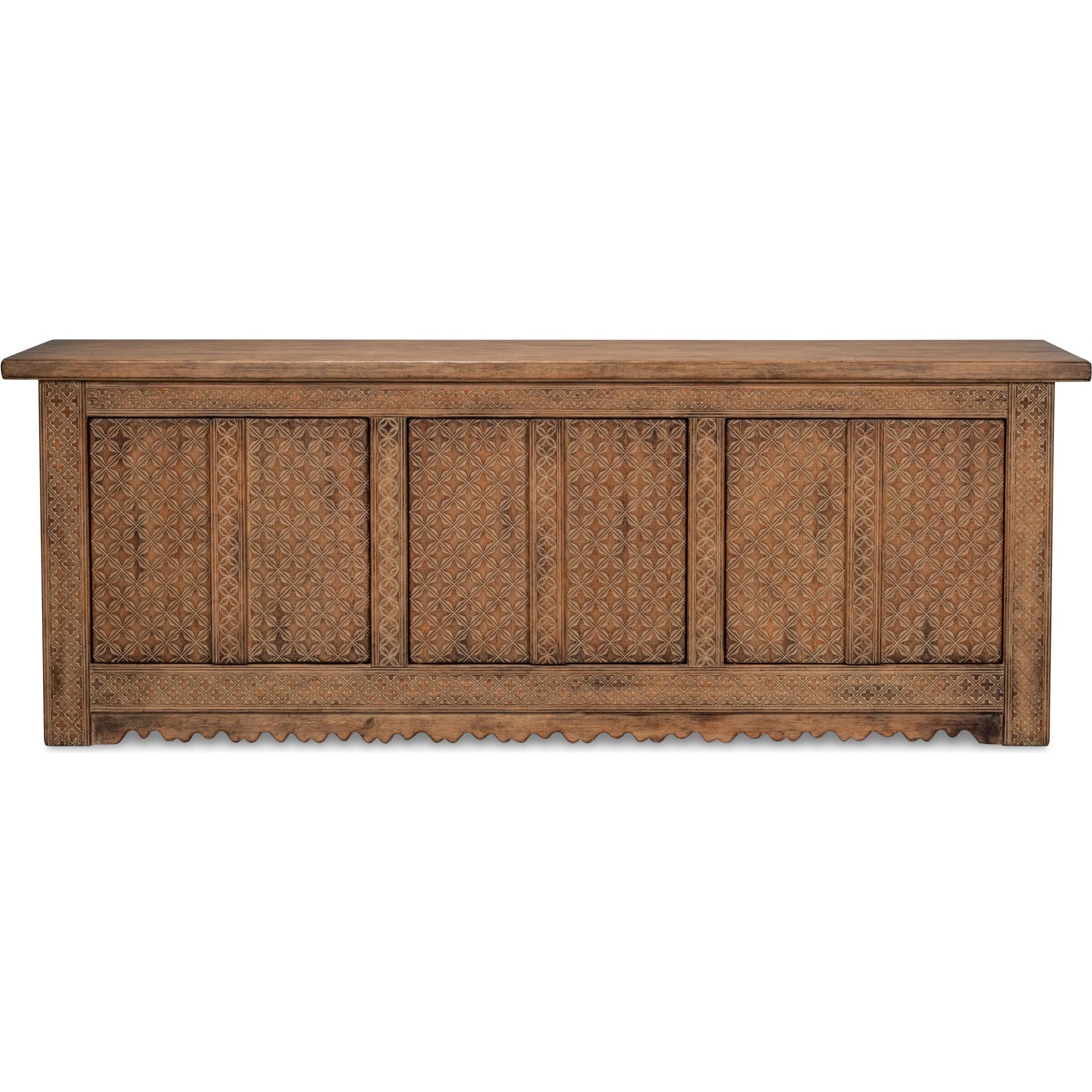 Nader Persian Burnt Brown Sideboard by Sarreid Ltd. in brown. Made from reclaimed pine in a traditional style.