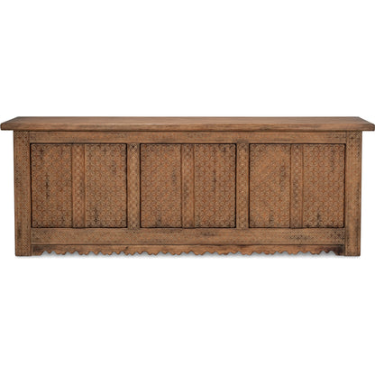 Nader Persian Burnt Brown Sideboard by Sarreid Ltd. in brown. Made from reclaimed pine in a traditional style.