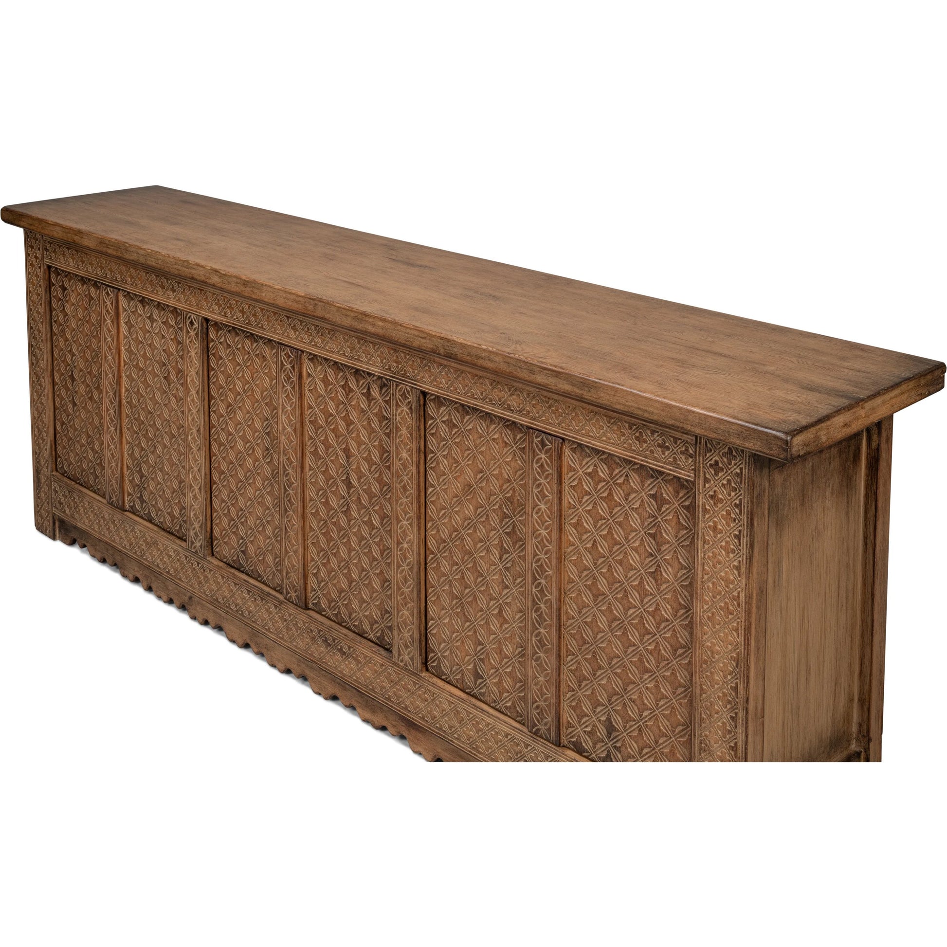 Nader Persian Burnt Brown Sideboard by Sarreid Ltd. in brown. Made from reclaimed pine in a traditional style.
