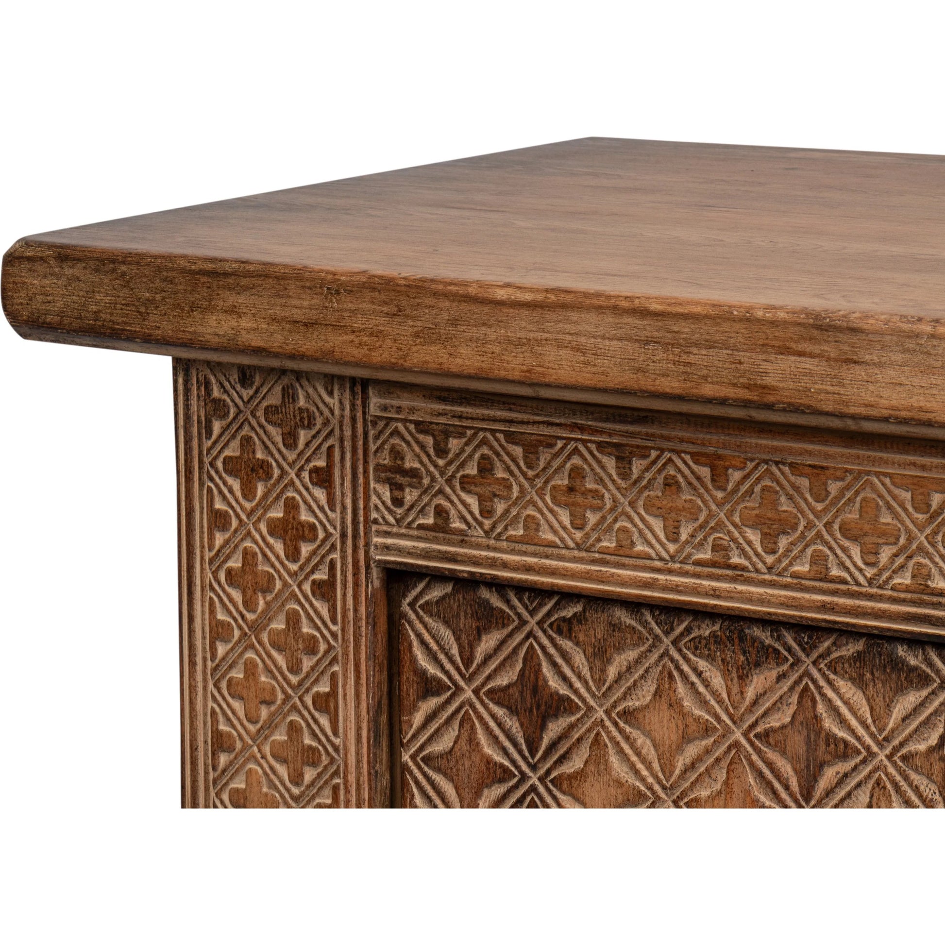 Nader Persian Burnt Brown Sideboard by Sarreid Ltd. in brown. Made from reclaimed pine in a traditional style.