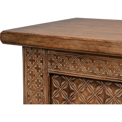 Nader Persian Burnt Brown Sideboard by Sarreid Ltd. in brown. Made from reclaimed pine in a traditional style.