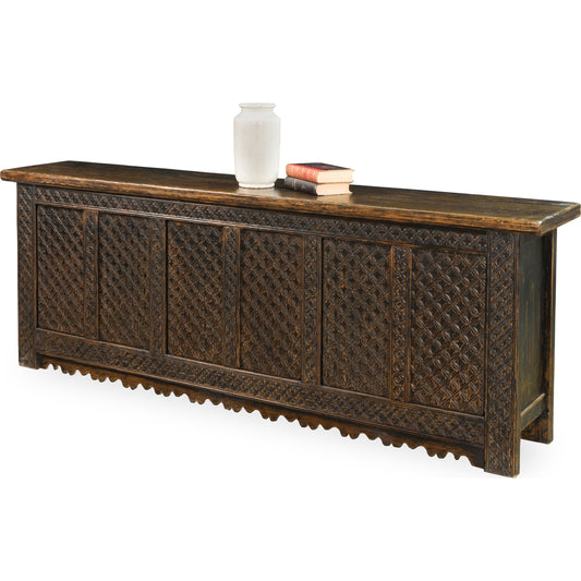 Xinjiang Cabinet by Sarreid Ltd. in dark brown. Made from pine in a cottage & farmhouse style.