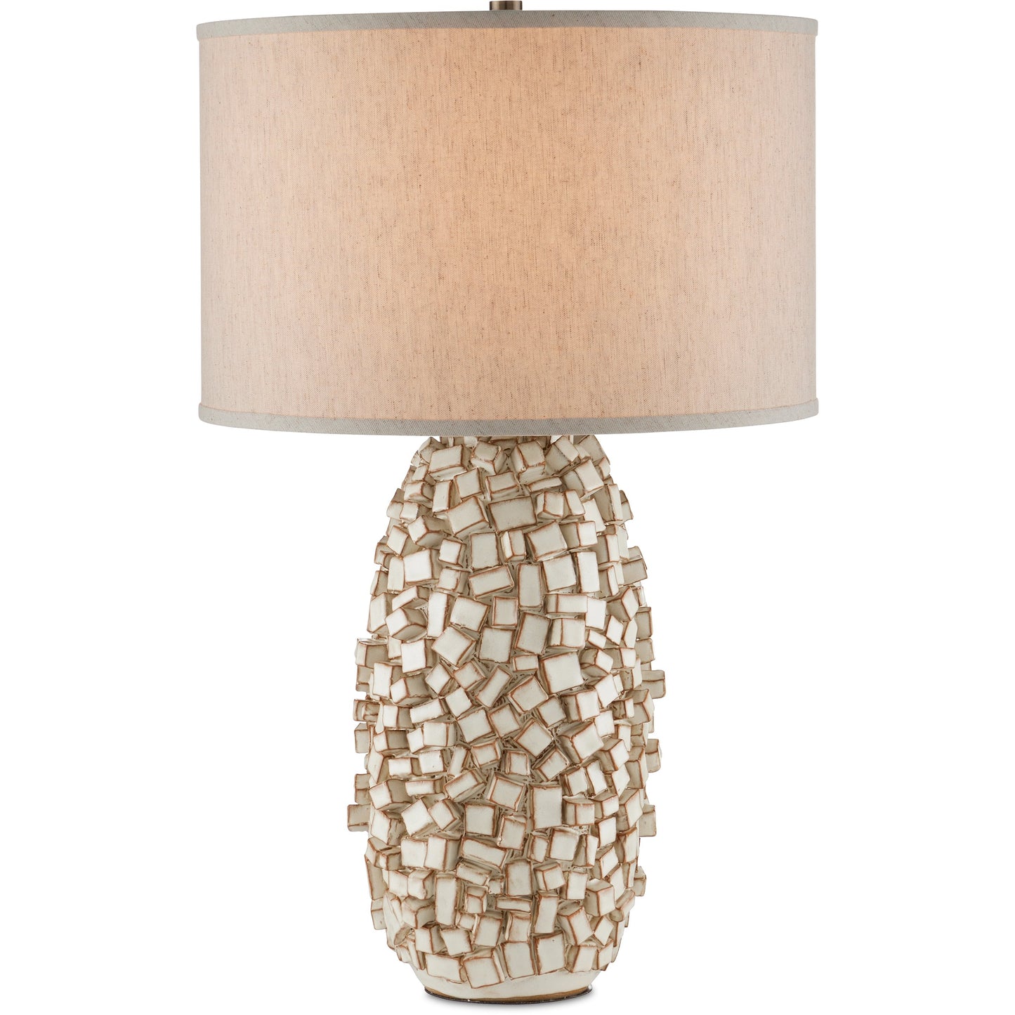 001 SI-2134093 | Primary Silo | Sugar Cube Table Lamp by Currey and Company in ivory, brown. Made from ceramic in a modern style.