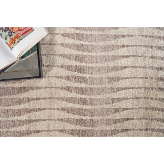 Bamboo Silk 3053 Rug by Exquisite Rugs in beige, brown. Made from bamboo silk in a unique style.