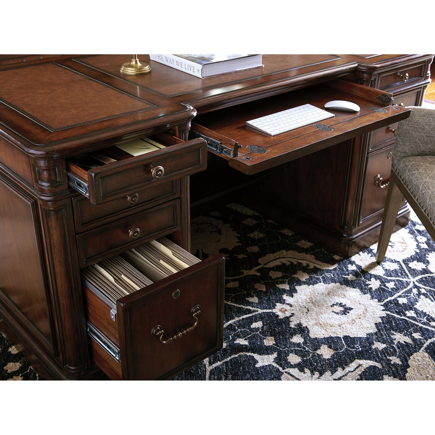 002 SR-835868 | Additional Silo | Morgan Executive Desk by Sligh. Made from unique in a traditional style.
