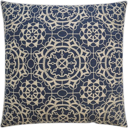 Elevate Pillow by DV Kap Home in navy. Made from 67% cotton, 28% polyester, 5% linen in a unique style.