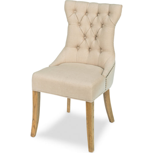 Sophie Side Chair, White Linen by Sarreid Ltd.. Made from unique in a cottage & farmhouse style.