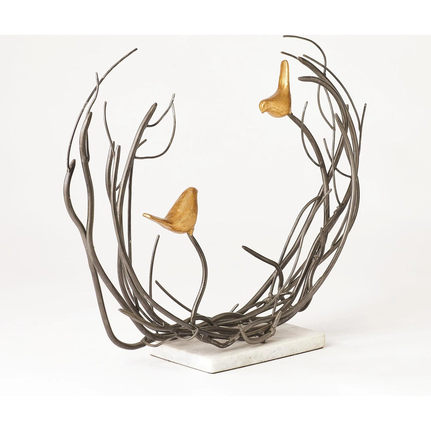 002 SI-2446326 | Additional Silo | Bird Family in Thicket by Global Views. Made from white marble in a modern style.