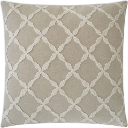 Andalus Pillow by DV Kap Home in tan. Made from 50% polyester, 50% cotton in a unique style.