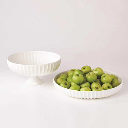 Flute Bowl by Global Views in natural. Made from ceramic in a modern style.