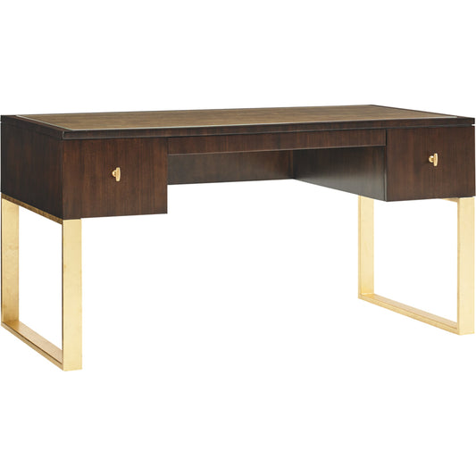 Melrose Writing Desk by Sligh in gold leaf. Made from unique in a transitional style.