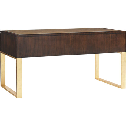 Melrose Writing Desk by Sligh in gold leaf. Made from unique in a transitional style.