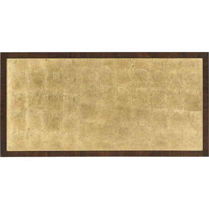 Melrose Writing Desk by Sligh in gold leaf. Made from unique in a transitional style.