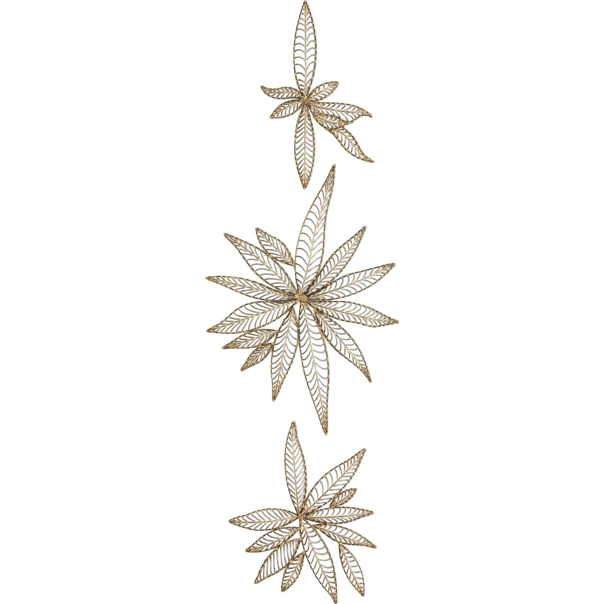 Leaf Wall Decor (Set of 3) by Global Views in natural iron. Made from iron in a modern style.
