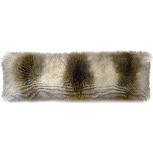 Fur Bolster Pillow by DV Kap Home in alaskan hawk. Made from 100% polyester in a unique style.